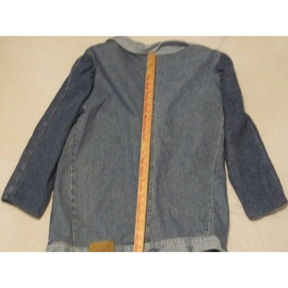 Lee Jeans Jacket Women Sz L Blue Denim Double Breasted Reworked Vintage‎ - Picture 5 of 6